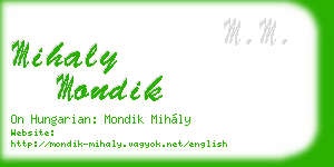 mihaly mondik business card